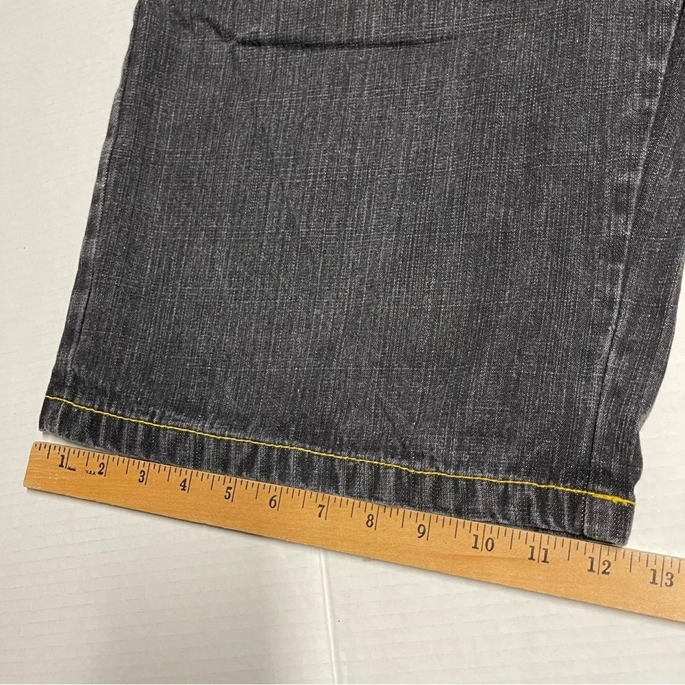 Indigo Charcoal Denim with Yellow and Blue Stitching